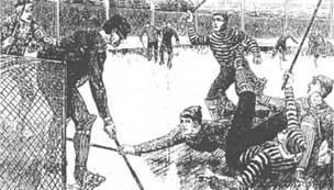 Une des premières gravures dédiée au hockey